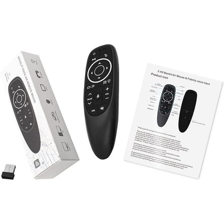 G10S PRO 2.4G Air Mouse Draadloze Handheld Afstandsbediening met USB-ontvanger Gyroscoop Spraakbesturing zwart