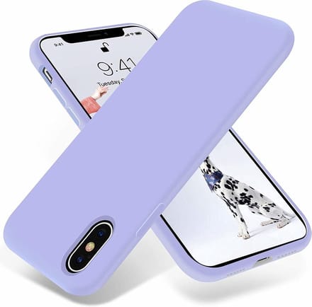 New Age Devi - "Paars~Silicone~Case~geschikt voor~Apple~iPhone~X/Xs"
