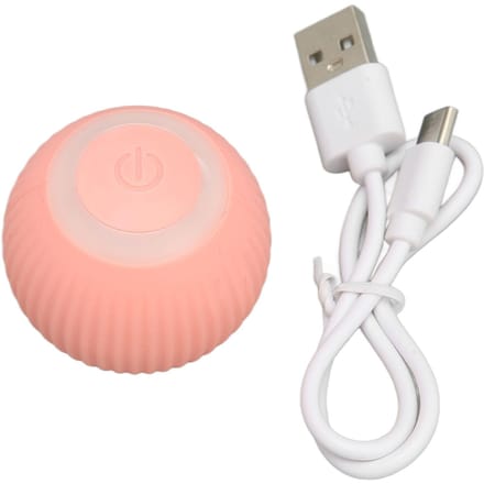 Balle interactive pour chat, rechargeable par USB, sûre, 2 modes, résistante aux morsures, évite les obstacles, intelligente rose