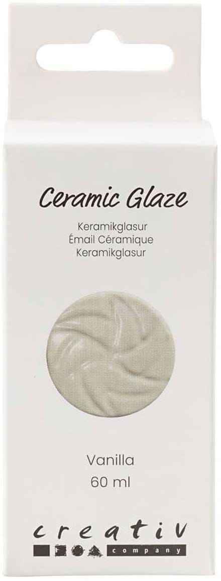 Creativ Company keramiek glazuur Vanilla 60ml - glanzend dekkend.