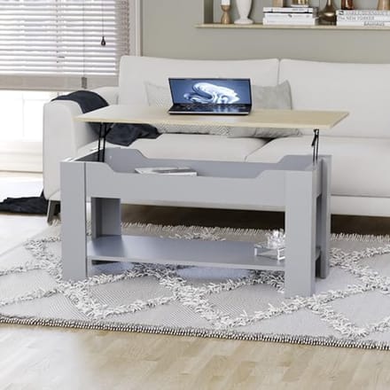 Opklapbare Salontafel met Verstevigd Opbergvak en Onderplank - Modern en Functioneel