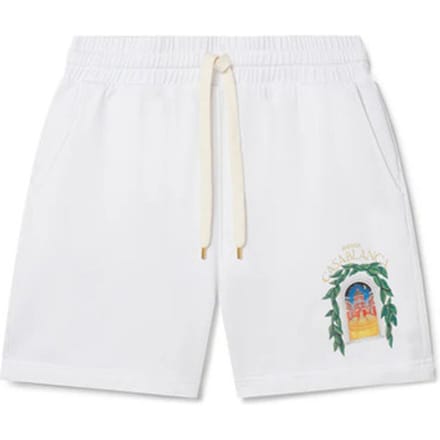 Korte Broek Casablanca AVENIDA PRINTED SWEATSHORT WHITE