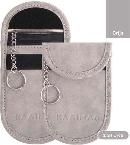Kaaiman® Faraday 2 RFID Beschermhoezen – Autosleutel Antidiefstal – Keyless Entry & RFID Beveiliging - Grijs