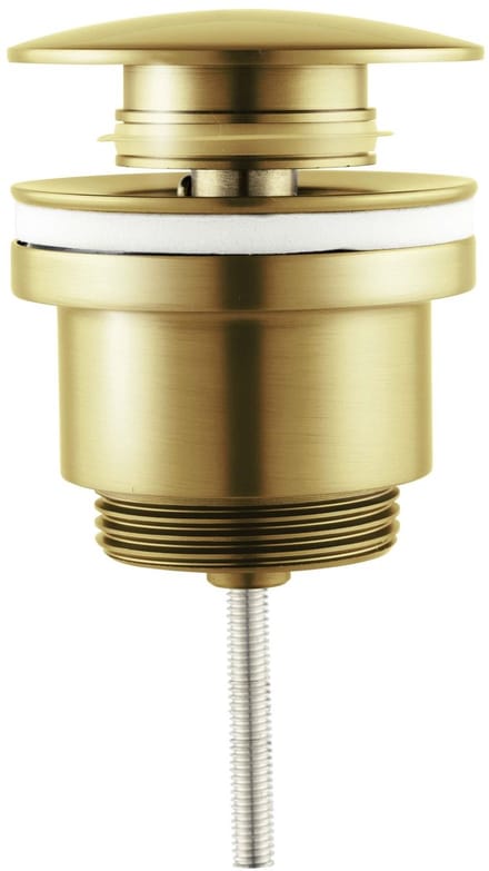 SaniGate Afvoerplug Click Waste – Geborsteld Goud – Universele Wastafel Afvoer – Pop-up Plug