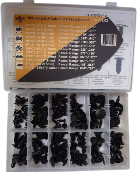 Dragon-Tools Eu - Auto Clips - Bekleding Clips Assortiment - 168 delig