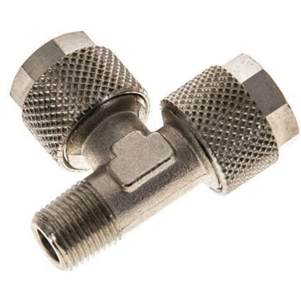 10x8 & R1/8'' Vernikkeld Messing T-Opsteekkoppeling Buitendraad [2 Stuks]