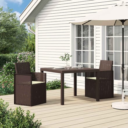vidaXL - Tuinstoelen - 2 - st - Bruin - en - crèmekleurig - PP