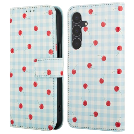 imoshion Hoesje - Geschikt voor Samsung Galaxy S25 FE - Design Bookcase smartphone - Cherry Check