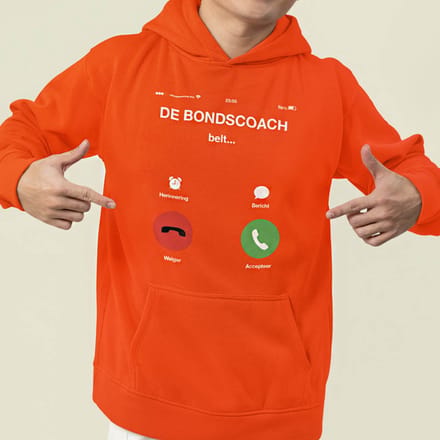 Oranje WK-EK Hoodie De Bondscoach Belt M