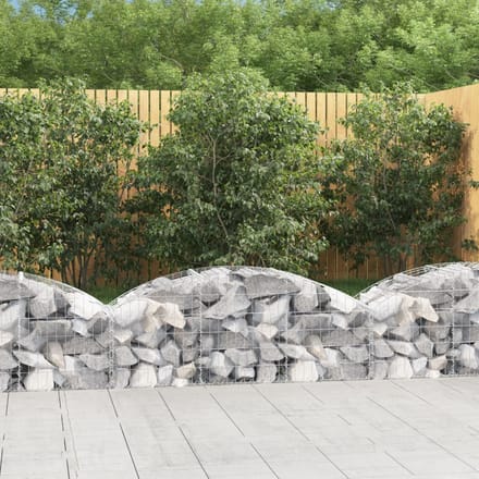 vidaXL - Schanskorf - gewelfd - 150x50x40/60 - cm - gegalvaniseerd - ijzer