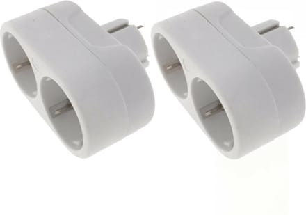Benson Stopcontact Splitter - 4x stuks - duo - wit - randaarde - stopcontactsplitters