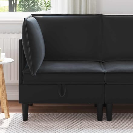 vidaXL - Sofa - met - opslag - Zwart - Fluweel