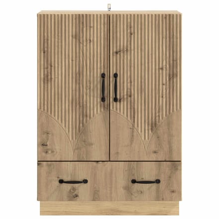 vidaXL - Dressoir - Artisanaal - eiken - 66 - x - 34,5 - x - 92 - cm - Bewerkt - hout