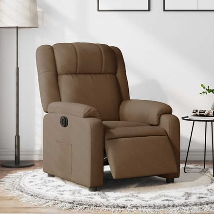 vidaXL - Fauteuil - verstelbaar - elektrisch - stof - bruin