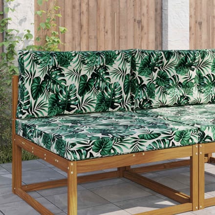 vidaXL - Buitenbankkussen - Polyester - Bladpatroon - 80 - x - 80 - cm - Bladpatroon