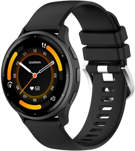 Siliconen bandje Garmin Venu 4 41mm met stalen gesp - Zwart
