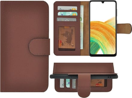 MoDo hoesje Geschikt voor Samsung Galaxy A33 5G - Leer Book Case - Bruin