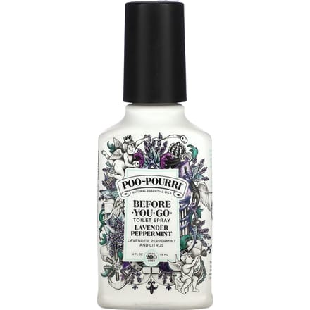 Poo-Pourri, Before-You-Go® Bodemspray, Lavendel Pepermunt, 118 ml (4 fl oz) black