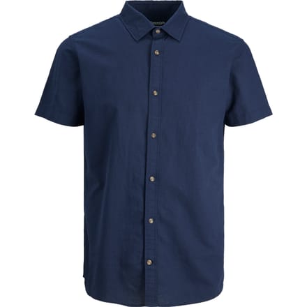 Jack & Jones - Heren Overhemden Summer Korte Mouw - Blauw - Maat XL