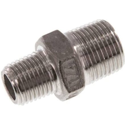 R 3/8'' x R 1/4'' RVS Borstnippel 16 Bar [2 Stuks]