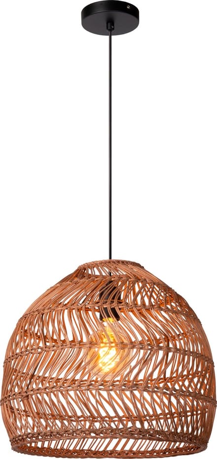 Lucide MOLOKO - Hanglamp - Ø 40 cm - 1xE27 - Okergeel - Japandi