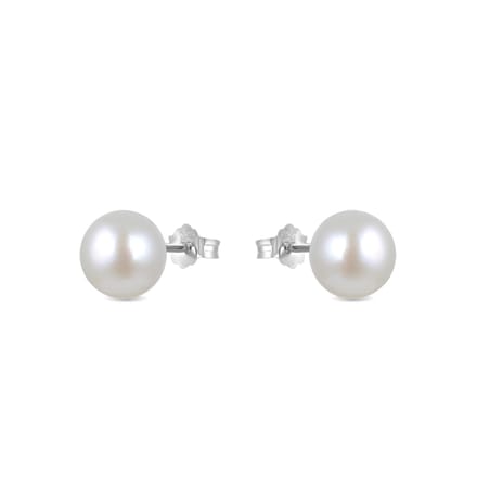 Luxenter oorbellen, basis 925 sterling zilver en witte parel met gerhodineerde afwerking