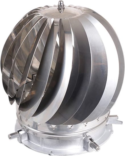 Nedco BV Rotorkap Klassiek tot Ø 250mm RVS blank zonder openingsmogelijkheid