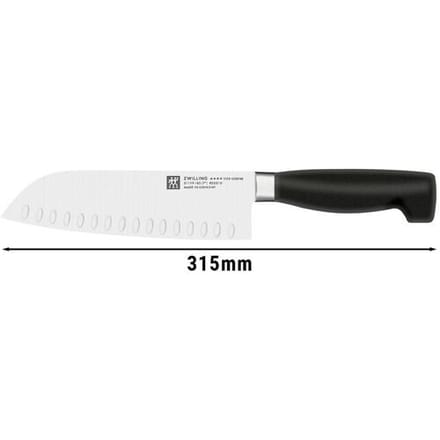 ZWILLING VIER STERNE - Santoku - met kuiltjes - 180mm