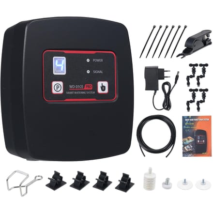 Système d'arrosage intelligent Contrôle par application Système de pulvérisation à effet pluie tropicale Système d'humidification pour animal de compagnie grimpant EU Plug noir