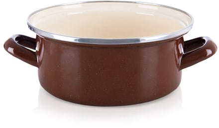 Kookpan Geëmailleerde BROWN 18,5 cm, 1,6 l - Kookpot - Soeppan