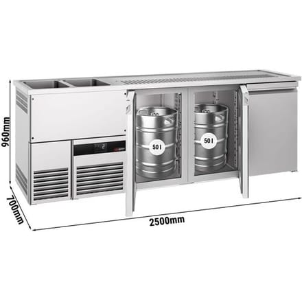 GGM Gastro Biertheke PREMIUM - 2500x700mm - 3 Türen