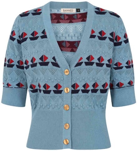 Banned - Kitty Sail Cardigan - S - Blauw