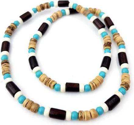 No Evil kralenketting Marine blauw zwart 45 cm