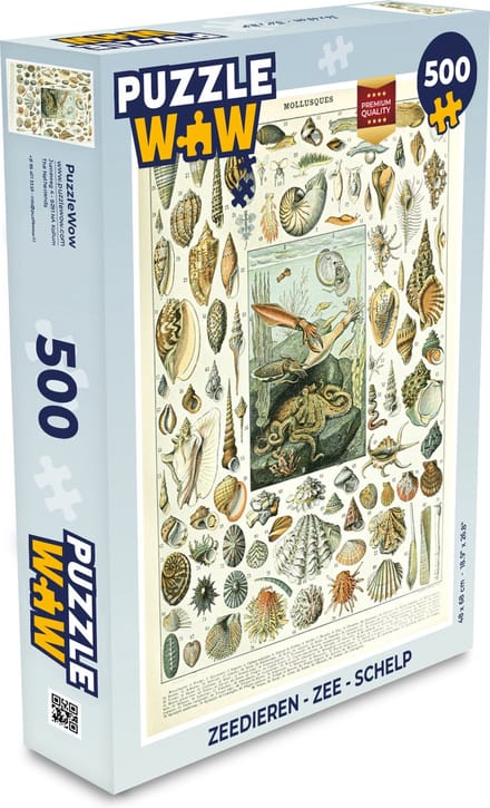 Puzzel Zeedieren - Schelp - Vintage - Zee - Adolphe Millot - Legpuzzel - Puzzel 500 stukjes