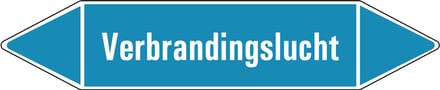 Verbrandingslucht leidingmarkering op vel 75 x 17 mm - 8 per vel