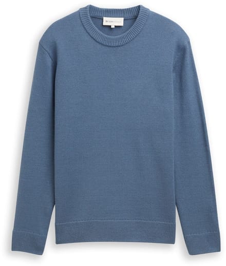 Tom Tailor Denim - Gebreide trui met ronde hals - Maat S - dusty denim blue