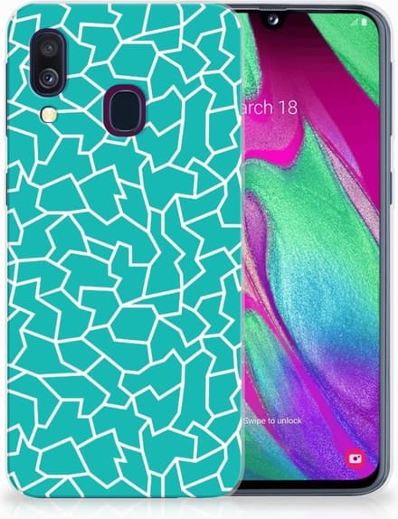 Samsung Galaxy A40 Hoesje maken Cracks Blue