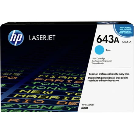 Tonercartridge hp q5951a 643a blauw
