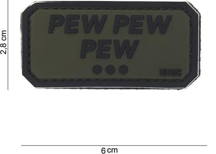Embleem 3D PVC Pew Pew groen