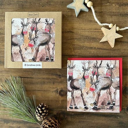 Alex Clark Kerstkaarten Kerst ~Reindeer Herd
