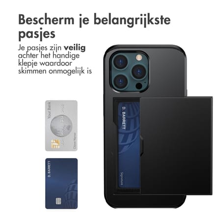 imoshion Hoesje met Pasjeshouder - Geschikt voor Apple iPhone 13 Pro - Zwart