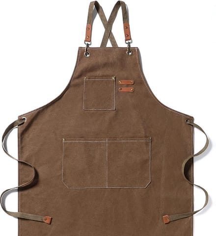 Dutchlander - stoer katoenen schort met handige vakken - Bruin - one size