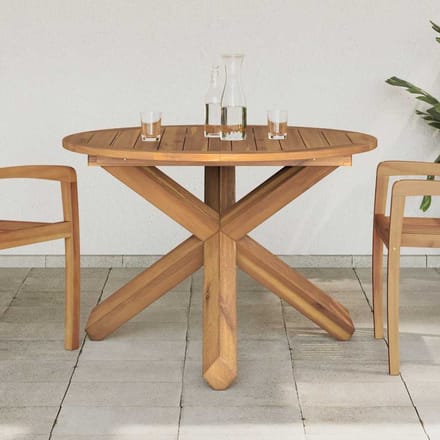 vidaXL - Tuintafel - Ø109x74 - cm - massief - teakhout