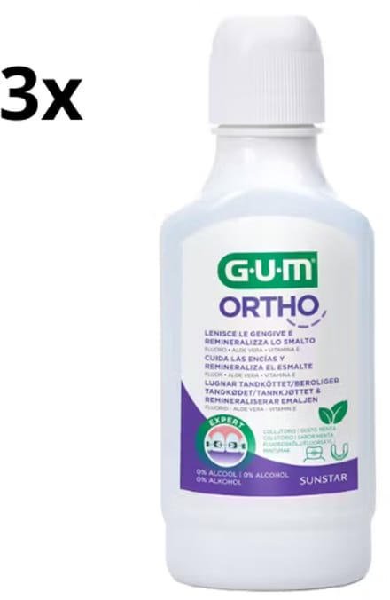 GUM Ortho Mondspoelmiddel - 3 x 300 ml - Voordeelverpakking