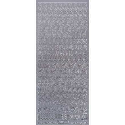 Reliëfsticker "Grote letters" - Zilver