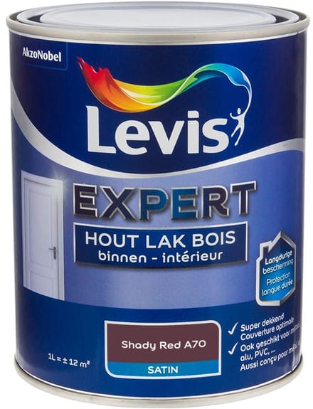 Levis - Expert Hout Lak Binnen Satin Mix - Shady Red A70 - Mengverf - 1 L