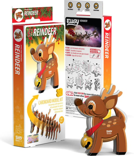 EUGY 3D Puzzel - Kerst Rendier - Kerstfiguren - Duurzaam - Verzamel Ze Allemaal - 6 Jaar