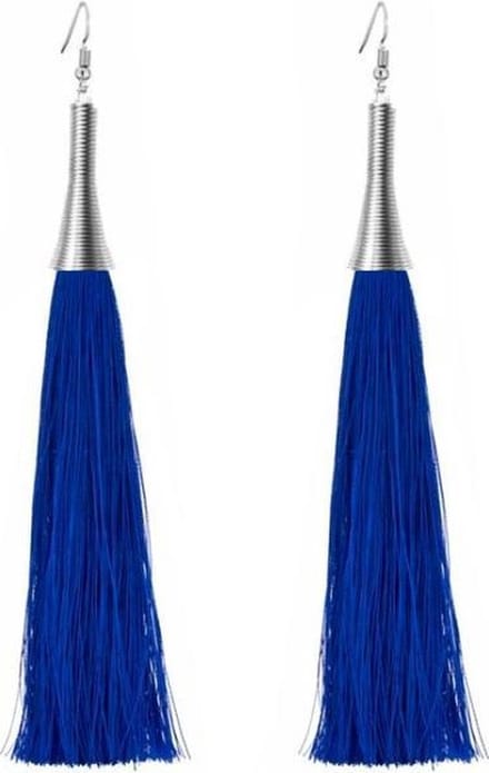 Fako Bijoux® - Oorbellen - Kwast - Cone XL - Royal Blauw
