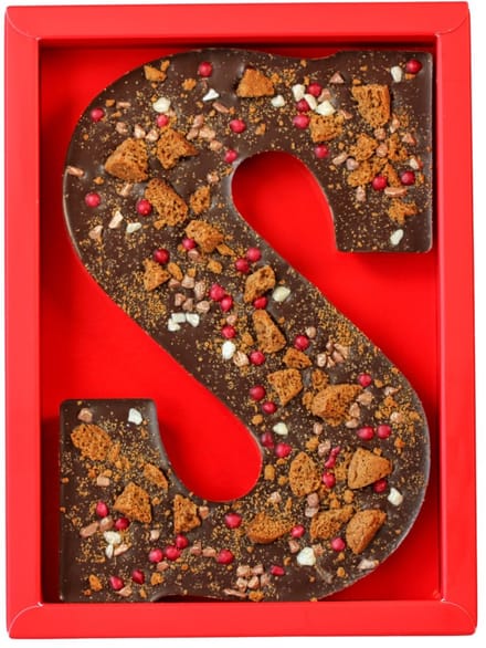 Lindy's Pure Chocoladeletter S - Topped met Pepernoten & Framboos - 200 gram
