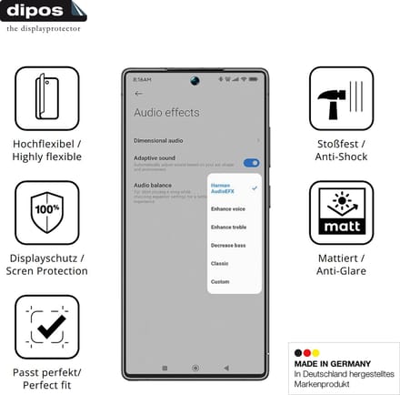 dipos FLEX – 2x Matte Screenprotector geschikt voor BLKE S B25 | Volledige Schermbescherming | Case-Friendly